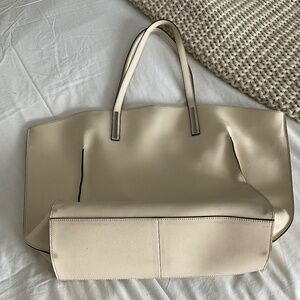 Luciana Verde Genuine Leather Striped Lining Handbag